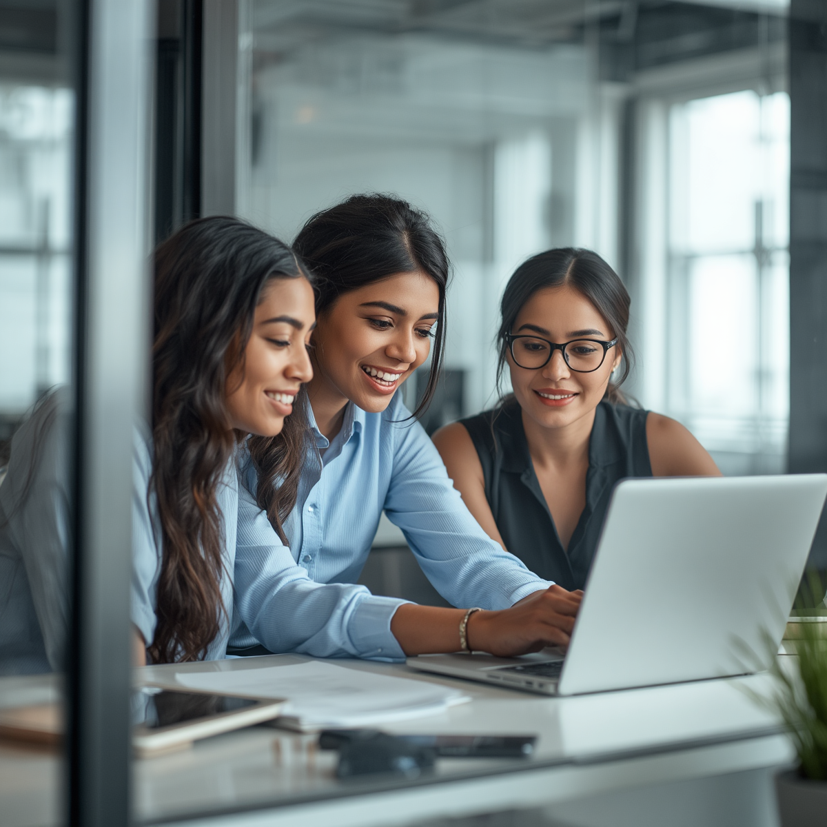 Minority women working together