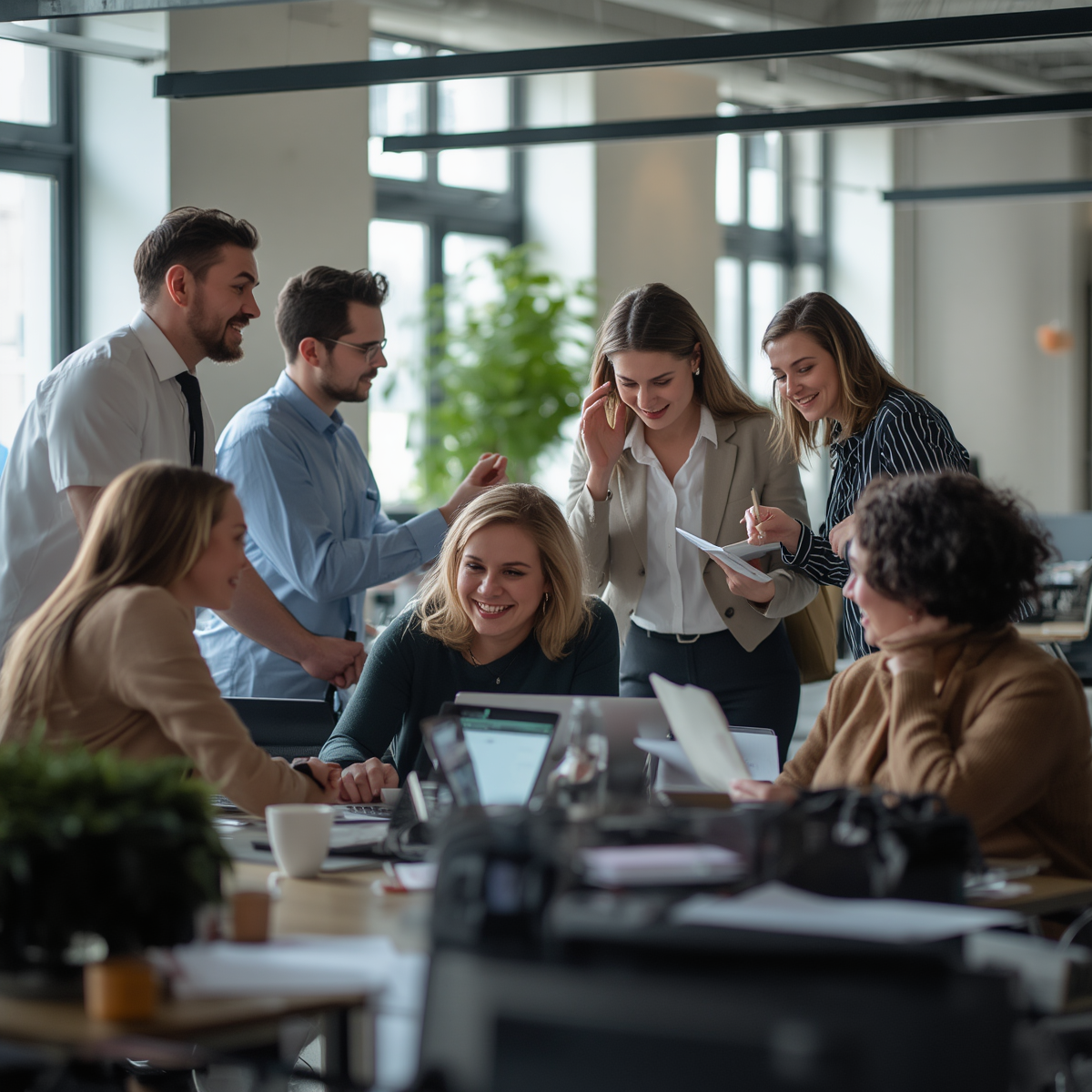 Professional business team collaborating